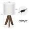 Nordic Style Tripod Desk Lamp, Rustic Linen Shade Wooden Nightstand Lamp for Home Bedroom DecorShort Description